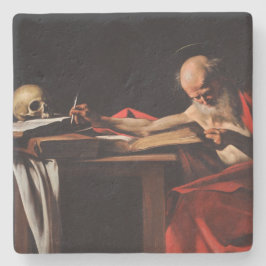 Saint Jerome Writing (von Caravaggio) Steinuntersetzer