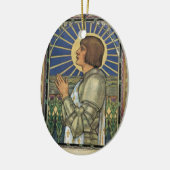 Saint Joan von Arc gestettetes Glas Bild Keramik Ornament (Links)
