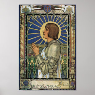 Saint Joan von Arc gestettetes Glas Bild Poster