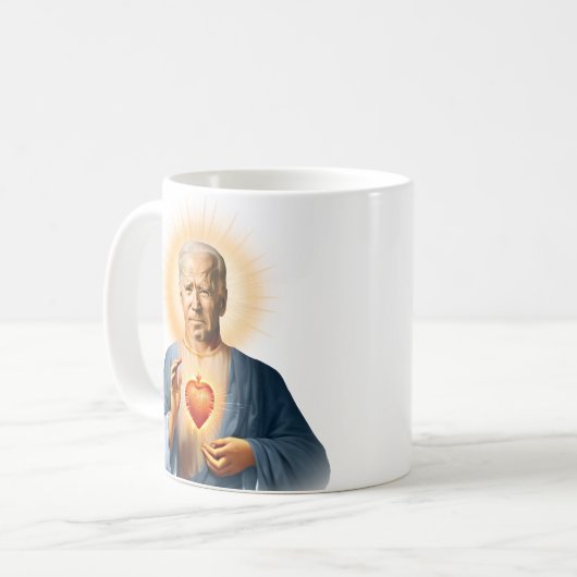 Saint Joe Biden Prayer Candle Kaffeetasse (Vorderseite Links)