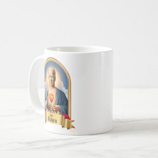 Saint Joe Biden Prayer Candle Kaffeetasse (Vorderseite Links)