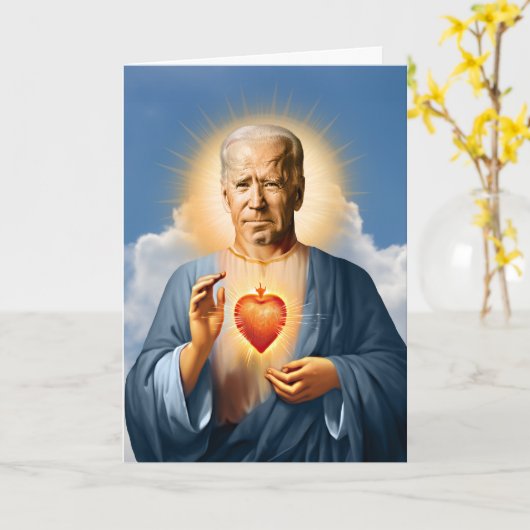 Saint Joe Biden Prayer Candle Karte (Gelbe Blume)