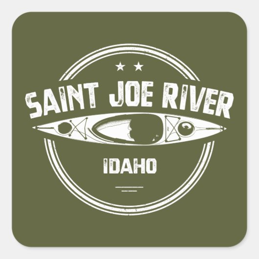 Saint Joe River Idaho Kayaking Quadratischer Aufkleber (Vorderseite)