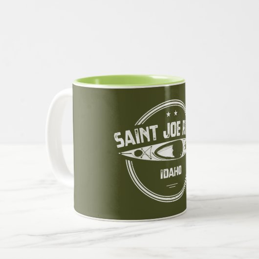 Saint Joe River Idaho Kayaking Zweifarbige Tasse (Vorderseite Links)