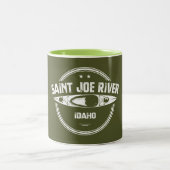 Saint Joe River Idaho Kayaking Zweifarbige Tasse (Mittel)