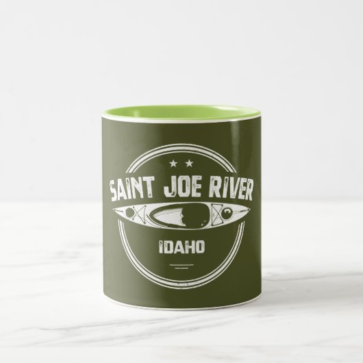 Saint Joe River Idaho Kayaking Zweifarbige Tasse (Mittel)