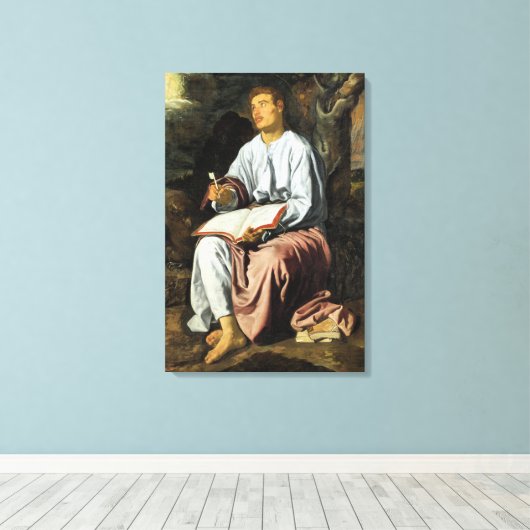 Saint John at Patmos, fine art, Leinwanddruck (Insitu (Holzboden))