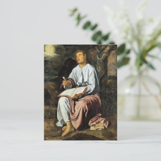 Saint John at Patmos, fine art, Postkarte (Stehend Vorderseite)