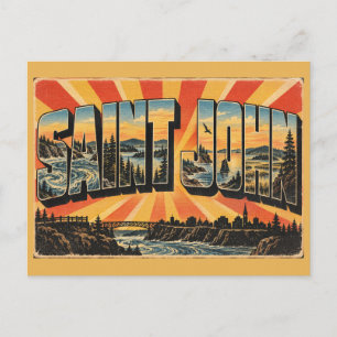 Saint John NB Gezeiten-Stromschnellen-Küstenwald K Postkarte
