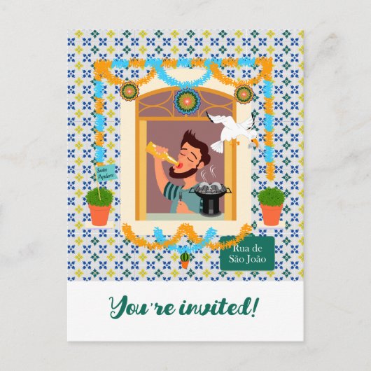 Saint John Portusese Festa Neighbor Einladungspostkarte (Vorderseite)