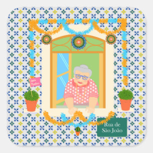 Saint John Portusese Festa Neighbor Quadratischer Aufkleber