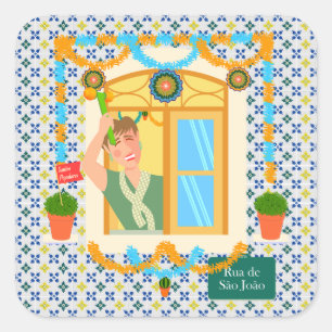 Saint John Portusese Festa Neighbor Quadratischer Aufkleber