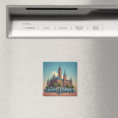 Saint John’s Antigua Reiseandenken 🗺️ Magnet (In Situ (Geschirrspüler))