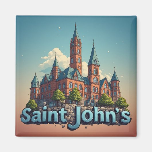Saint John’s Antigua Reiseandenken 🗺️ Magnet (Vorne)