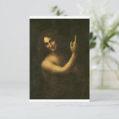 Saint John the Baptist by Leonardo da Vinci Dankeskarte (Stehend Vorderseite)