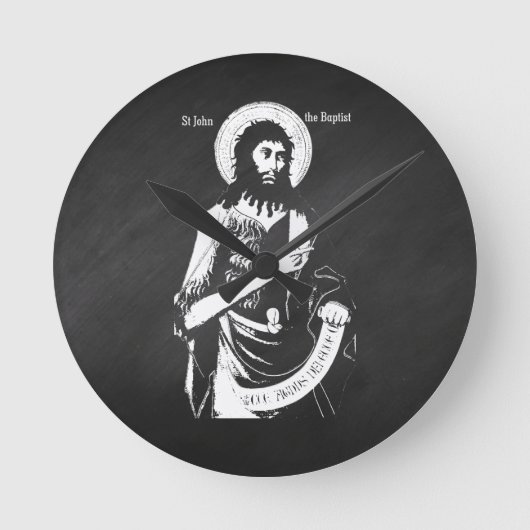 Saint John The Baptist Runde Wanduhr (Vorderseite)