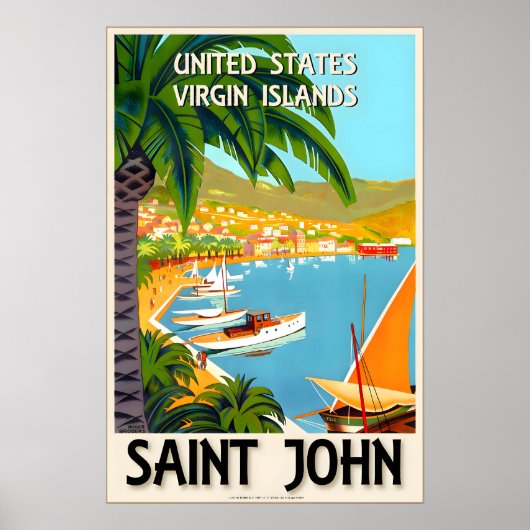 Saint John US Jungferninseln Karibik Reise Poster (Vorne)