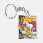 Saint John US Jungfrau Islands Funny Donkey Surfin Schlüsselanhänger (Vorderseite links)