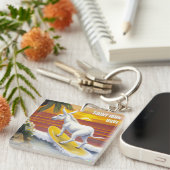 Saint John US Jungfrau Islands Funny Donkey Surfin Schlüsselanhänger (Vorderseite rechts)