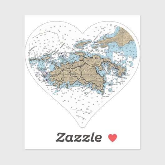 Saint John USVI Chart Aufkleber (Blatt)