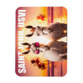 Saint John USVI Donkeys auf Beach Funny Unique Magnet (Vertikal)