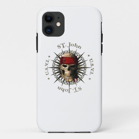 Saint John USVI Pirate Skull Case-Mate iPhone Hülle (Rückseite)