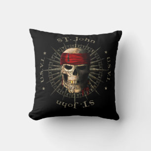Saint John USVI Pirate Skull Kissen