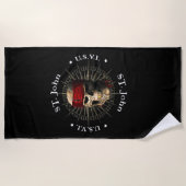 Saint John USVI Pirate Skull Strandtuch (Vorderseite)