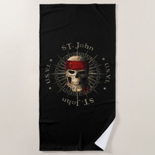 Saint John USVI Pirate Skull Strandtuch
