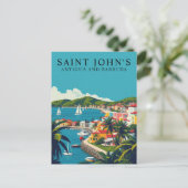 Saint John's, Antigua und Barbuda Retro Art Postkarte (Stehend Vorderseite)