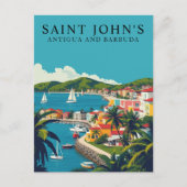 Saint John's, Antigua und Barbuda Retro Art Postkarte (Vorderseite)