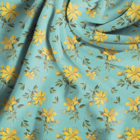 Saint Johns Wort Flowers Pattern Stoff