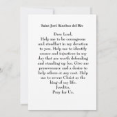 Saint José Luis Sánchez del Rio Card Karte (Rückseite)