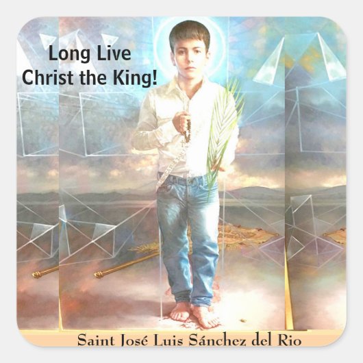 Saint José Luis Sánchez del Rio Quadratischer Aufkleber (Vorderseite)