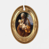 Saint Joseph and Infant Jesus Advent Jesse Tree Ornament Aus Metall (Vorderseite links)