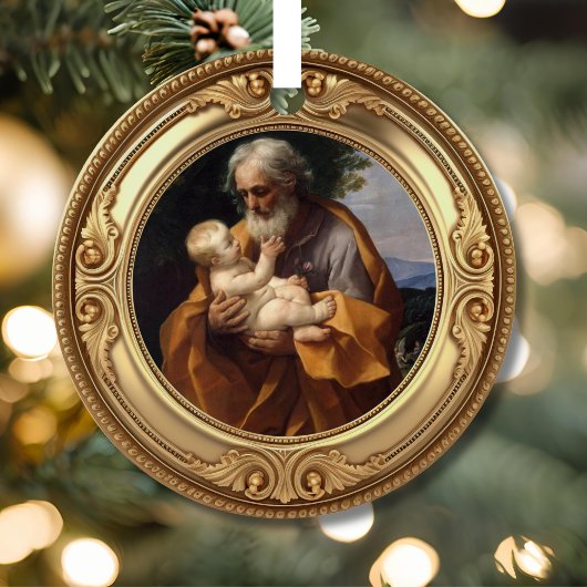 Saint Joseph and Infant Jesus Advent Jesse Tree Ornament Aus Metall