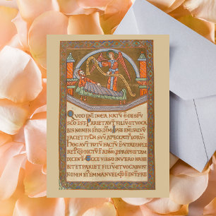 Saint Joseph Christmas Mittelaltermanuskript Postkarte