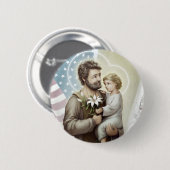 Saint Joseph der Beschützer Button (Vorne & Hinten)