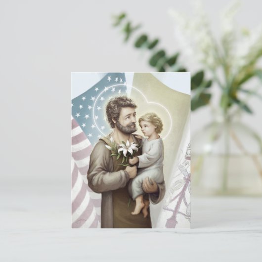 Saint Joseph der Beschützer Postkarte (Stehend Vorderseite)