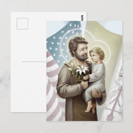 Saint Joseph der Beschützer Postkarte (Vorne/Hinten)