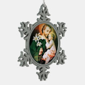 Saint Joseph, Guardian of Jesus Schneeflocken Zinn-Ornament (Links)