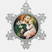 Saint Joseph, Guardian of Jesus Schneeflocken Zinn-Ornament (Vorderseite)