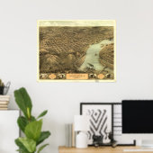 Saint Joseph Missouri 1868 Antike Panoramakarte Poster (Heimbüro)