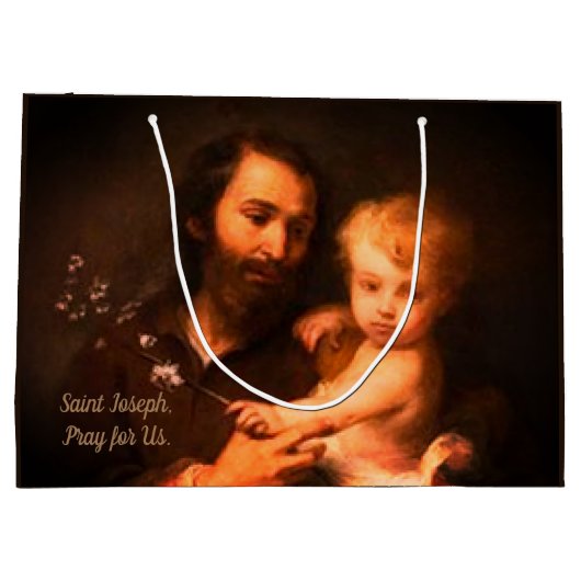 Saint Joseph mit Christus Kind Große Geschenktüte (Rückseite)