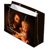 Saint Joseph mit Christus Kind Große Geschenktüte (Vorderseite Schrägansicht)