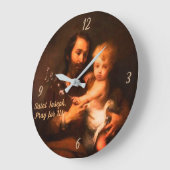Saint Joseph mit Christus Kind Große Wanduhr (Winkel)
