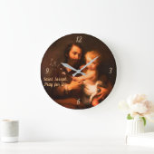 Saint Joseph mit Christus Kind Große Wanduhr (Zuhause)