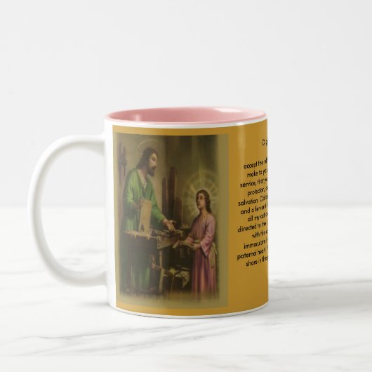 Saint Joseph Prayer Zweifarbige Tasse (Links)