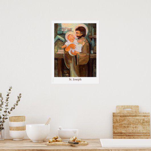 Saint Joseph und Baby Jesus Poster (Küche)