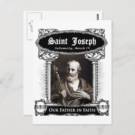 Saint Joseph - Unser Vater im Glauben Gewohnte Pos Postkarte (Vorne/Hinten)
